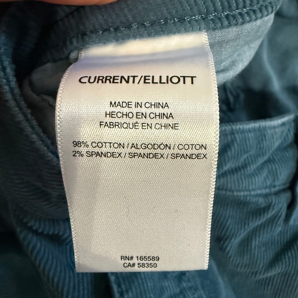 Current Elliott Painter Teal Blue Corduroy Carpenter Wide Leg Pants 30 Utility - Picture 9 of 12